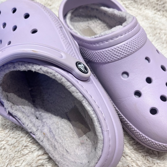 Light Purple Fuzzy Crocs - Picture 2 of 3